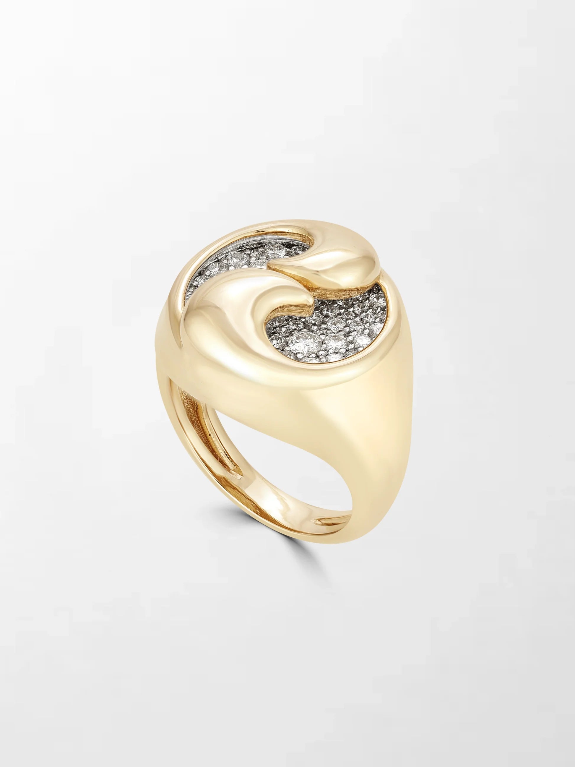 Elysia Twin-Curve Diamond Statement Ring