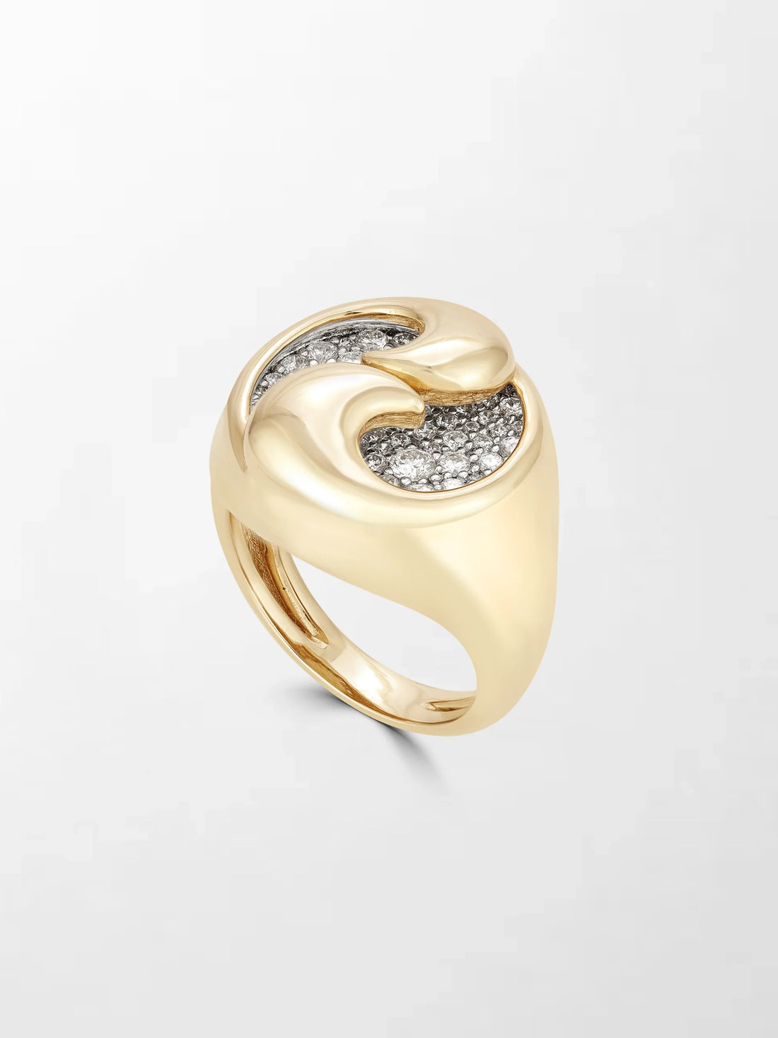 Elysia Twin-Curve Diamond Statement Ring