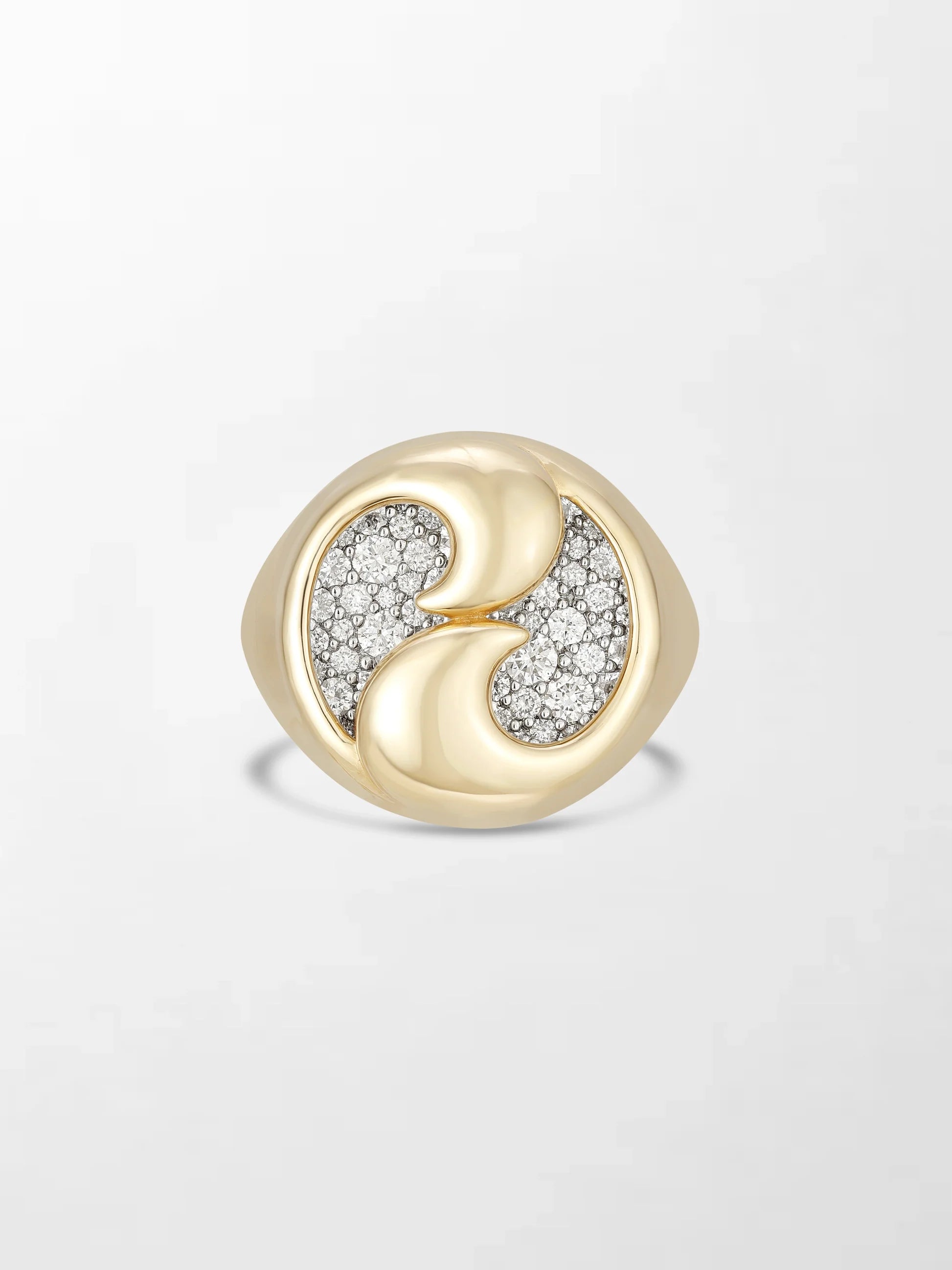 Elysia Twin-Curve Diamond Statement Ring