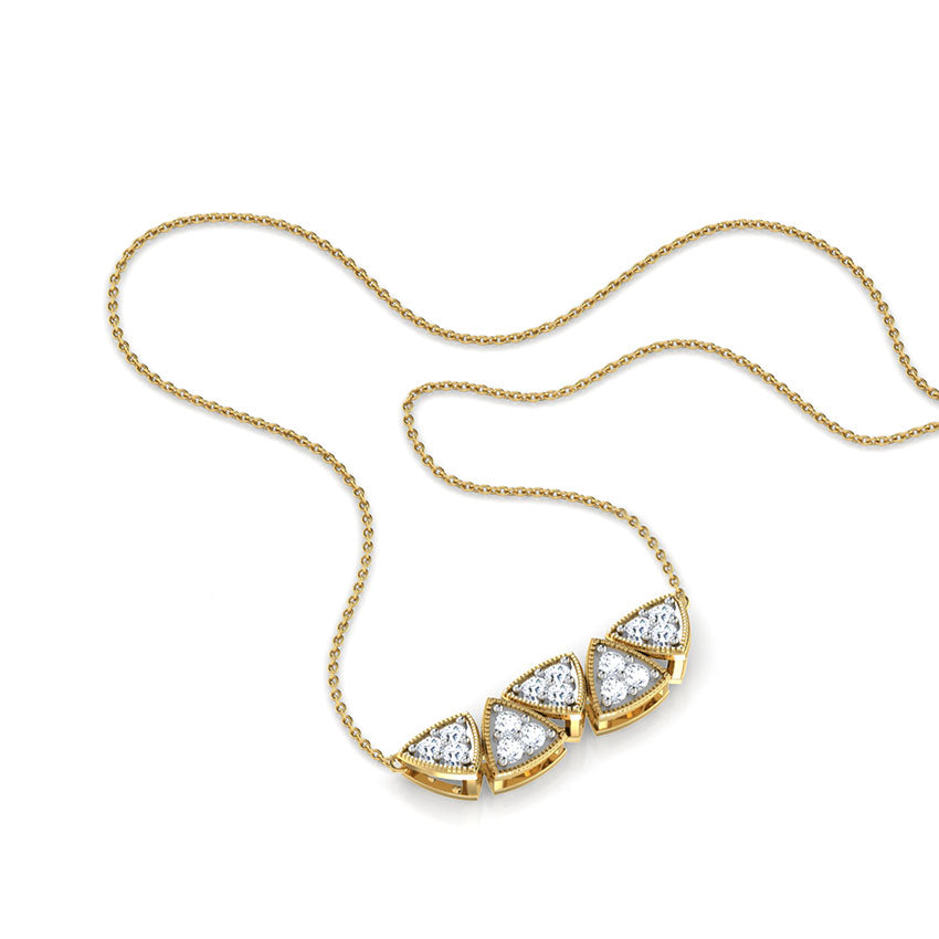 Triumvirate Triangle Pavé Lab Diamond Necklace — 10K / 14K / 18K Gold