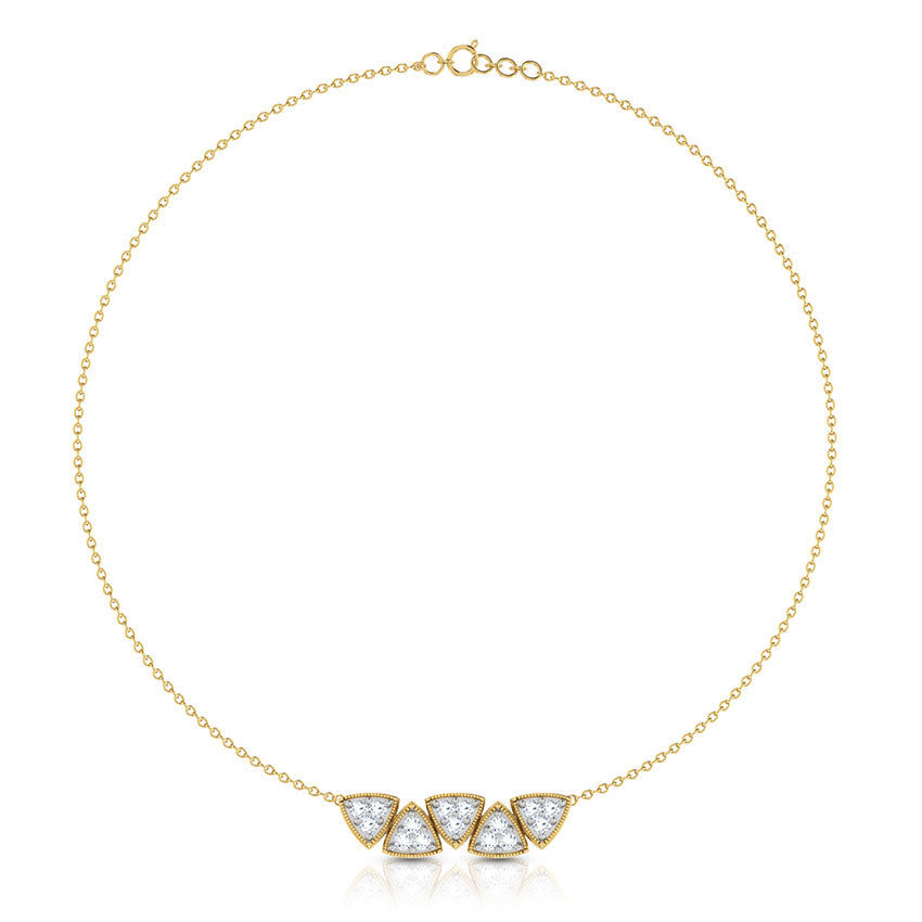 Triumvirate Triangle Pavé Lab Diamond Necklace — 10K / 14K / 18K Gold