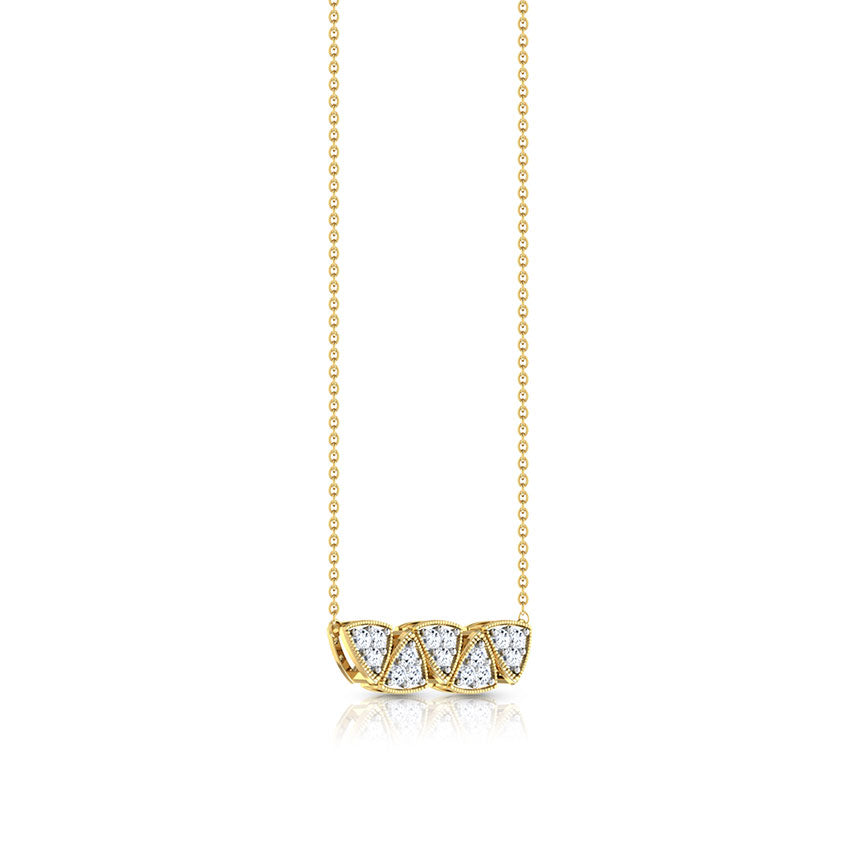 Triumvirate Triangle Pavé Lab Diamond Necklace — 10K / 14K / 18K Gold