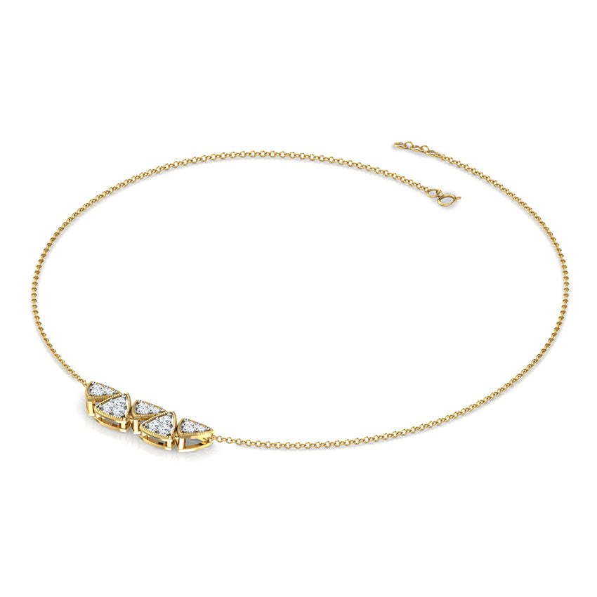 Triumvirate Triangle Pavé Lab Diamond Necklace — 10K / 14K / 18K Gold