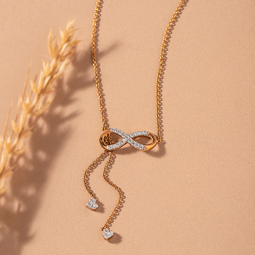 Infinity Lariat Diamond Necklace