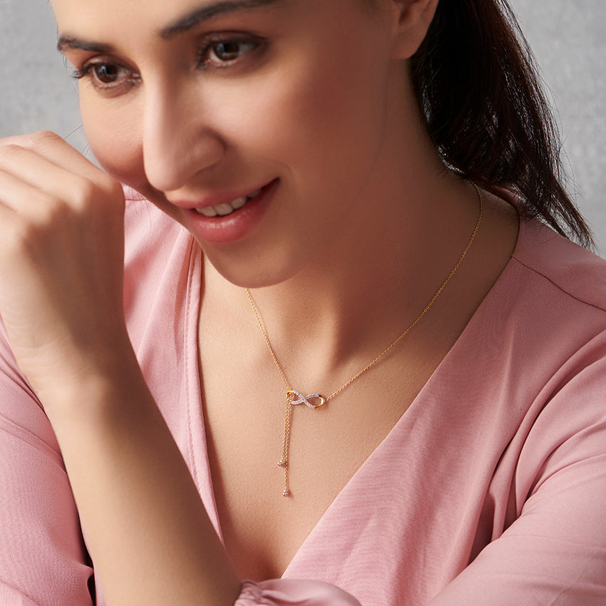 Infinity Lariat Diamond Necklace