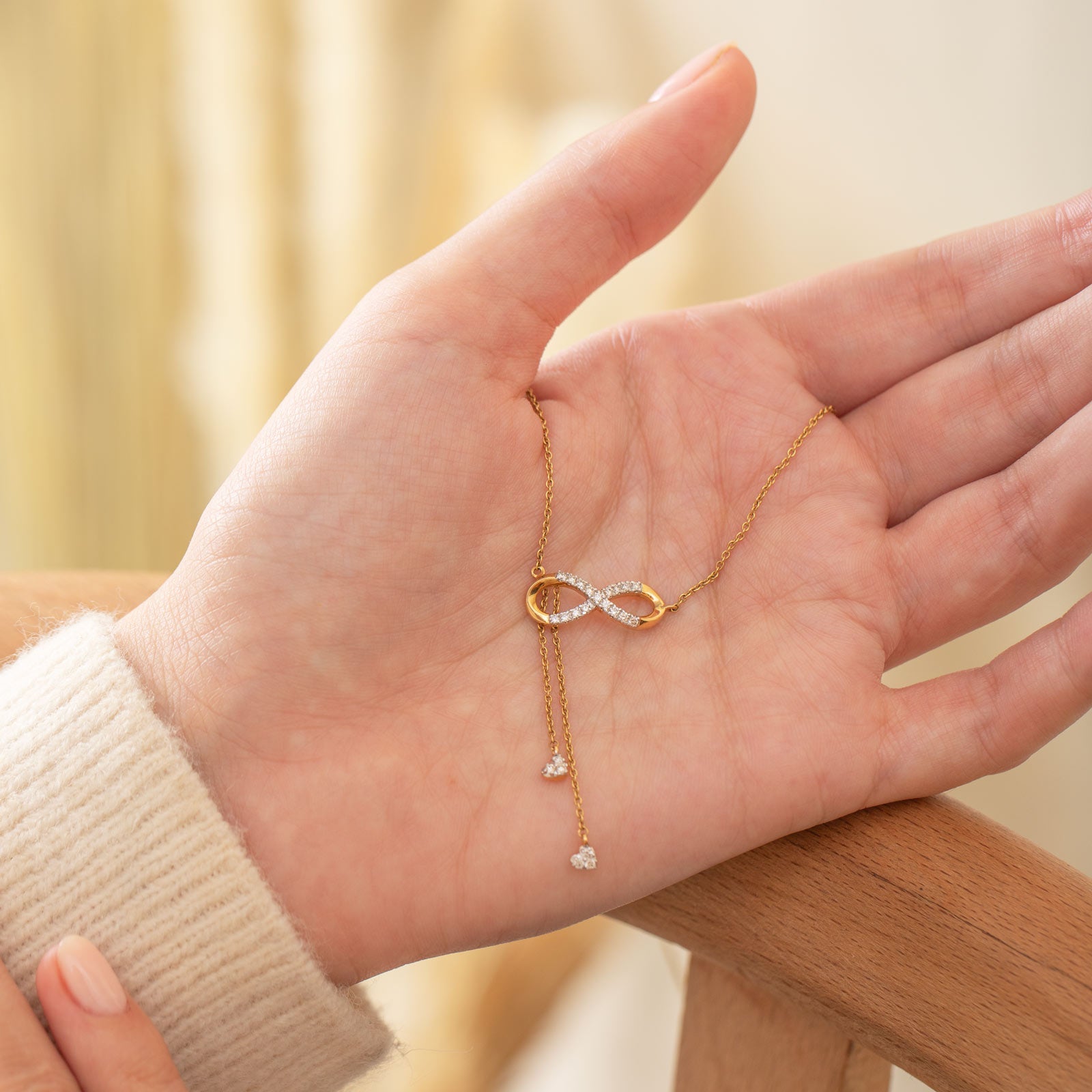 Infinity Lariat Diamond Necklace