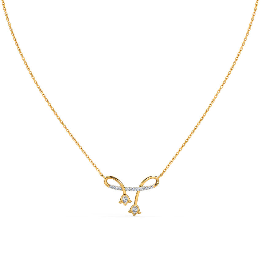 Twin Tulip Diamond Necklace