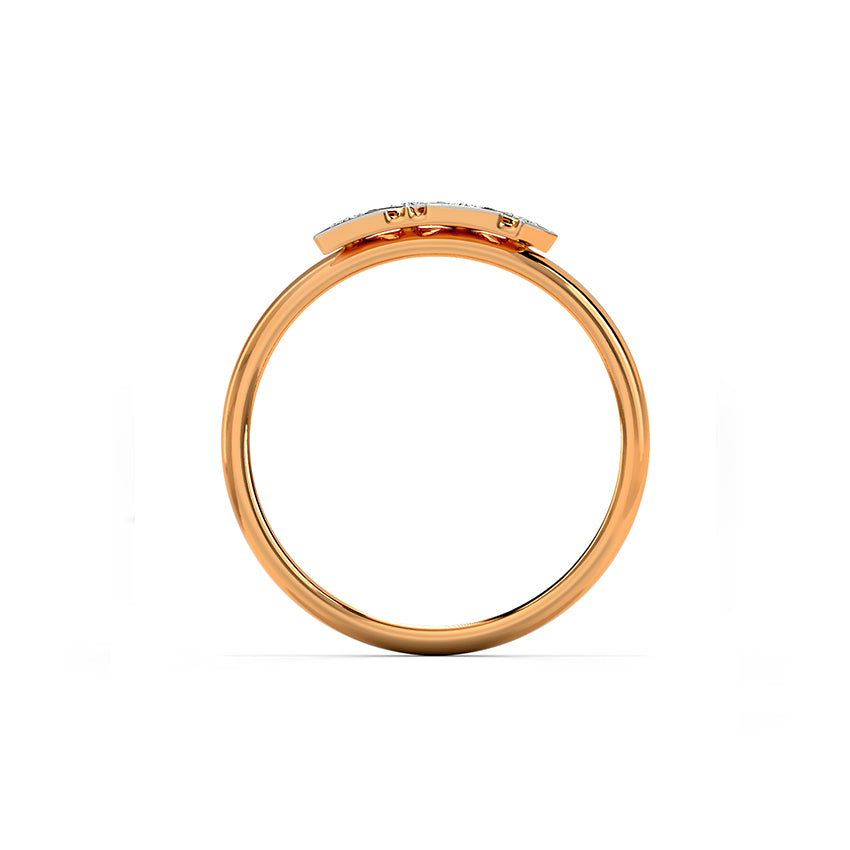 Triangle Cluster Diamond Ring in Two-Tone Rose Gold