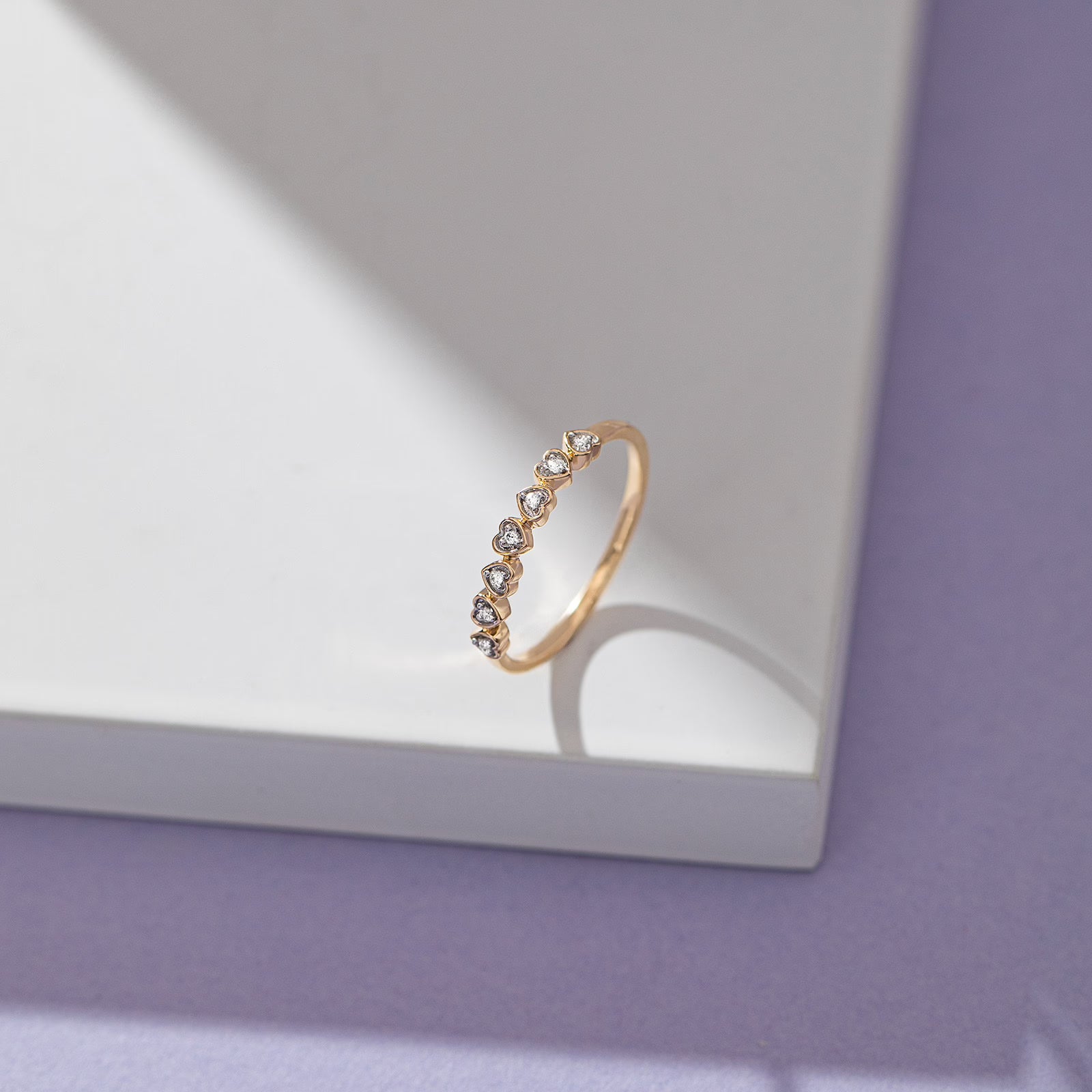 Triangle Cluster Diamond Ring in Two-Tone Rose Gold (Copy)