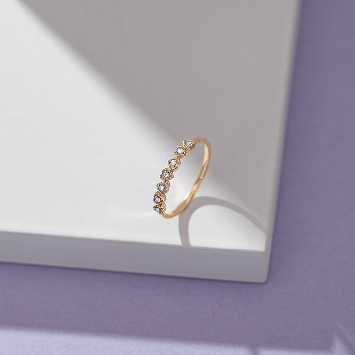 Triangle Cluster Diamond Ring in Two-Tone Rose Gold (Copy)
