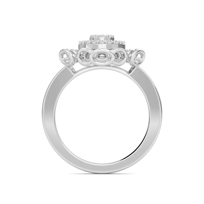 Elegant Vintage Compass Diamond Gold Ring