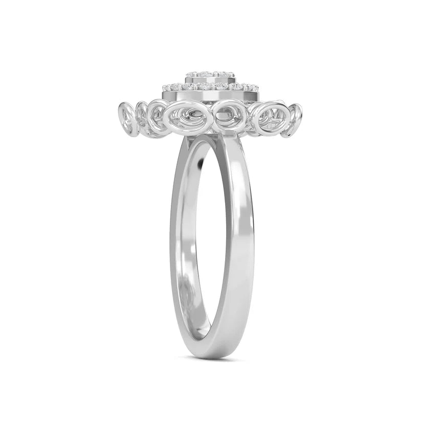 Elegant Vintage Compass Diamond Gold Ring