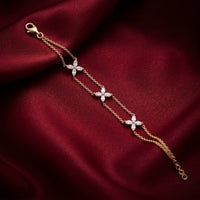 Marquise Diamond Floral Station Bracelet in 925 Sterling Silver