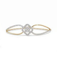 Infinity Twist Diamond Bracelet with Cushion Center | Sterling Silver 925
