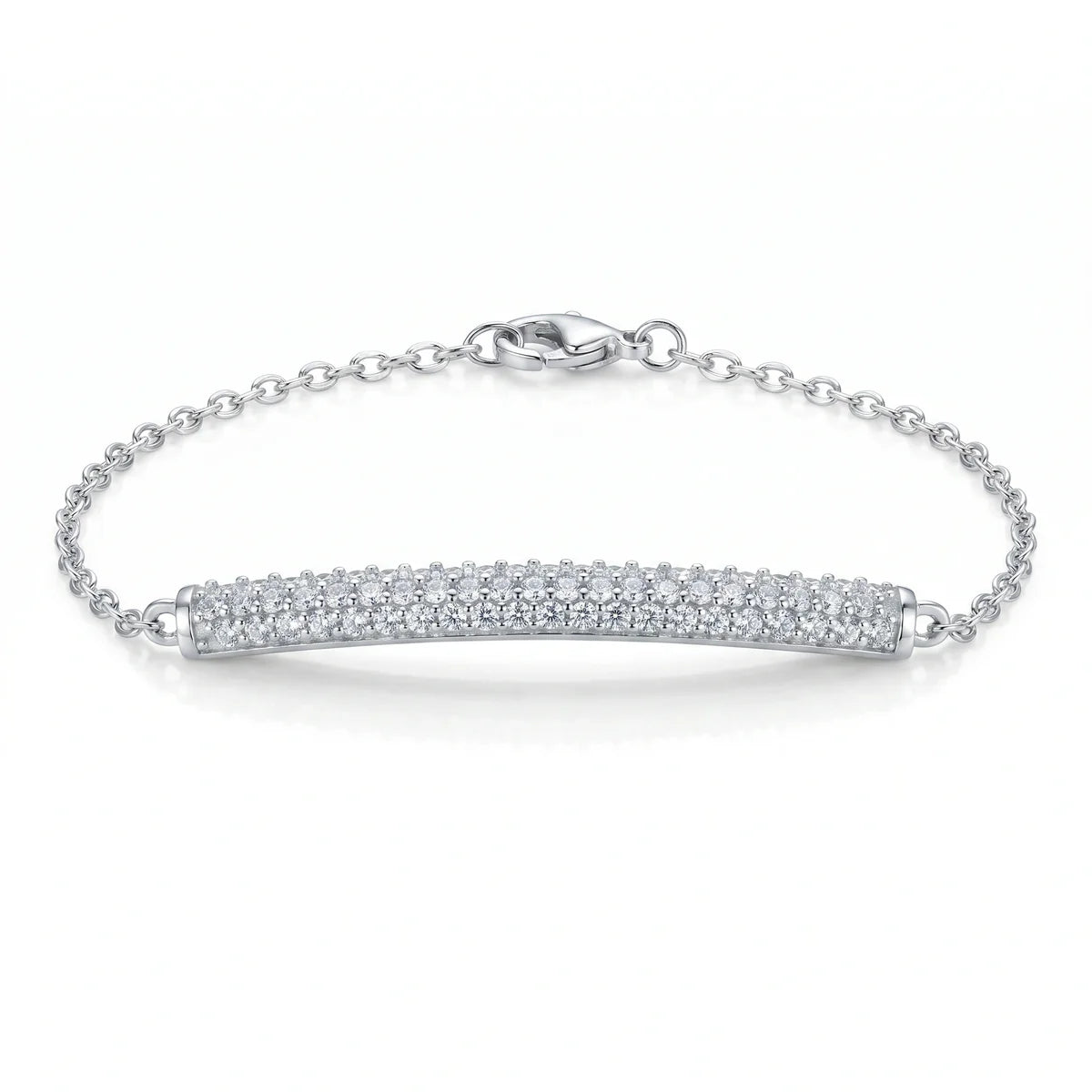 The Lumina 925 Sterling Silver Pavé Bar Bracelet