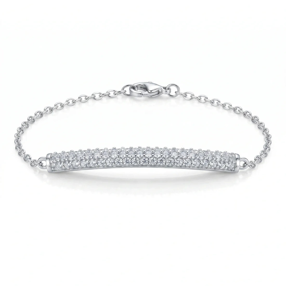 The Lumina 925 Sterling Silver Pavé Bar Bracelet
