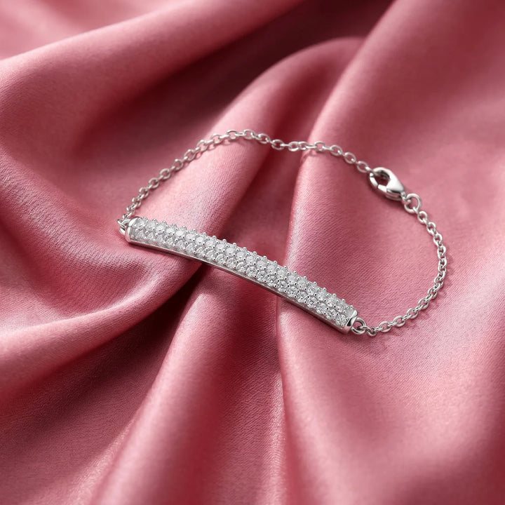 The Lumina 925 Sterling Silver Pavé Bar Bracelet