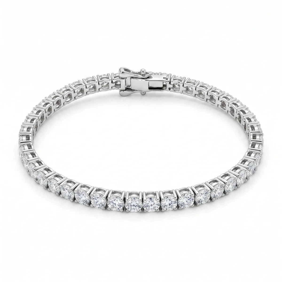 925 Sterling Silver Round Brilliant CZ Tennis Bracelet | Classic Luxury Bracelet for Women