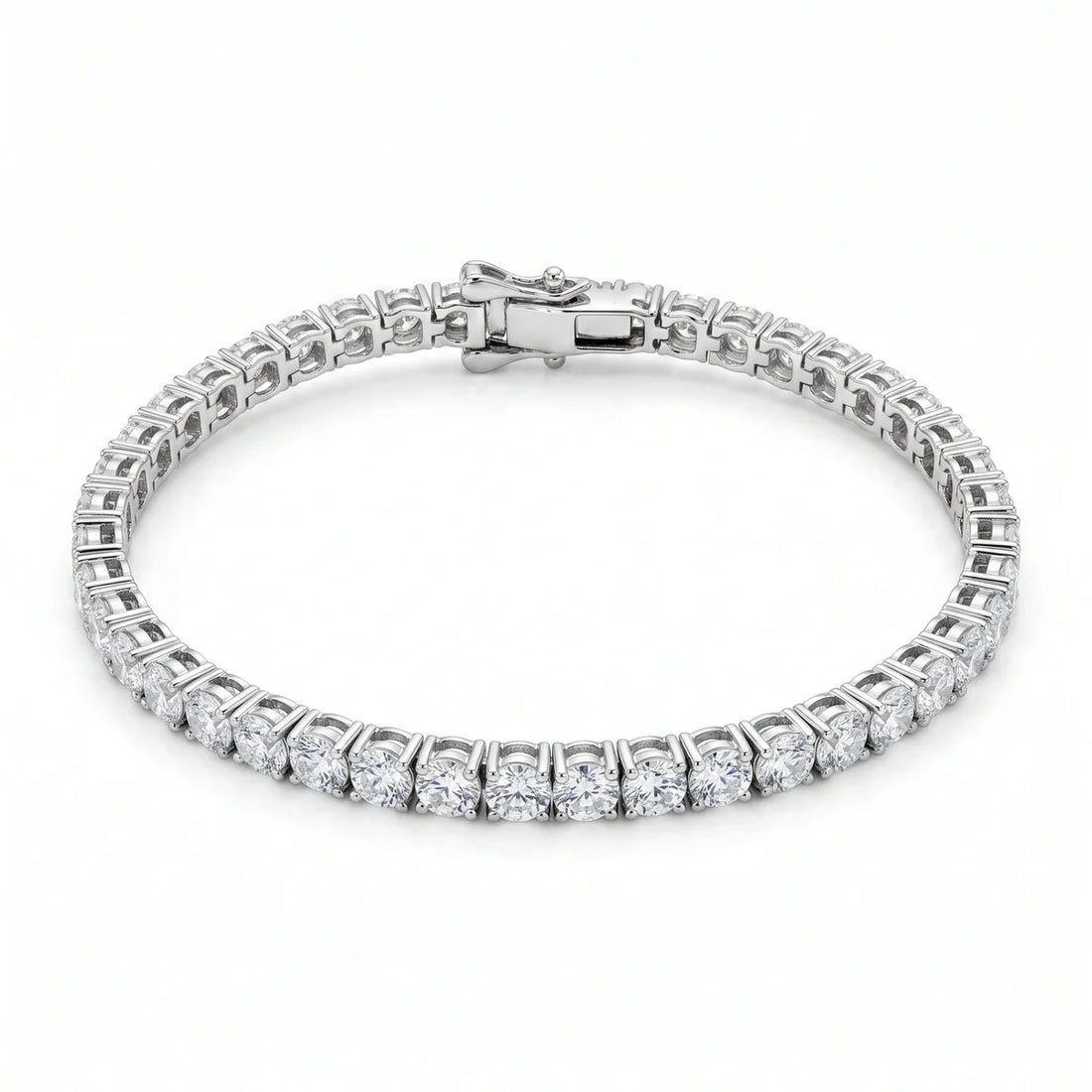 925 Sterling Silver Round Brilliant CZ Tennis Bracelet | Classic Luxury Bracelet for Women