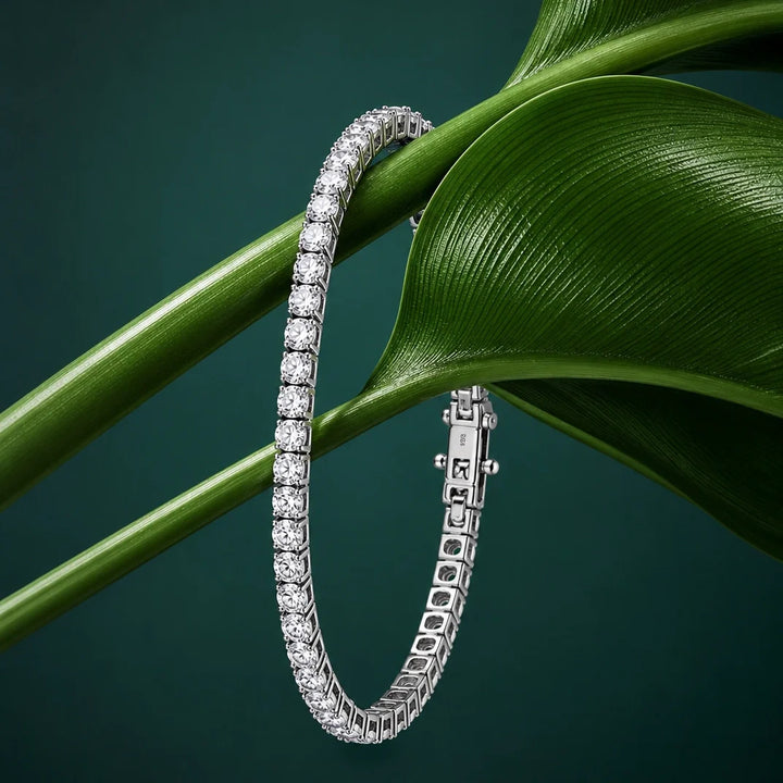 925 Sterling Silver Round Brilliant CZ Tennis Bracelet | Classic Luxury Bracelet for Women