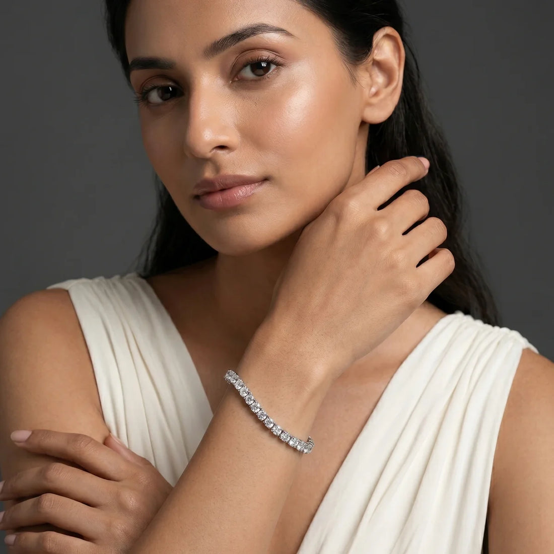 925 Sterling Silver Round Brilliant CZ Tennis Bracelet | Classic Luxury Bracelet for Women