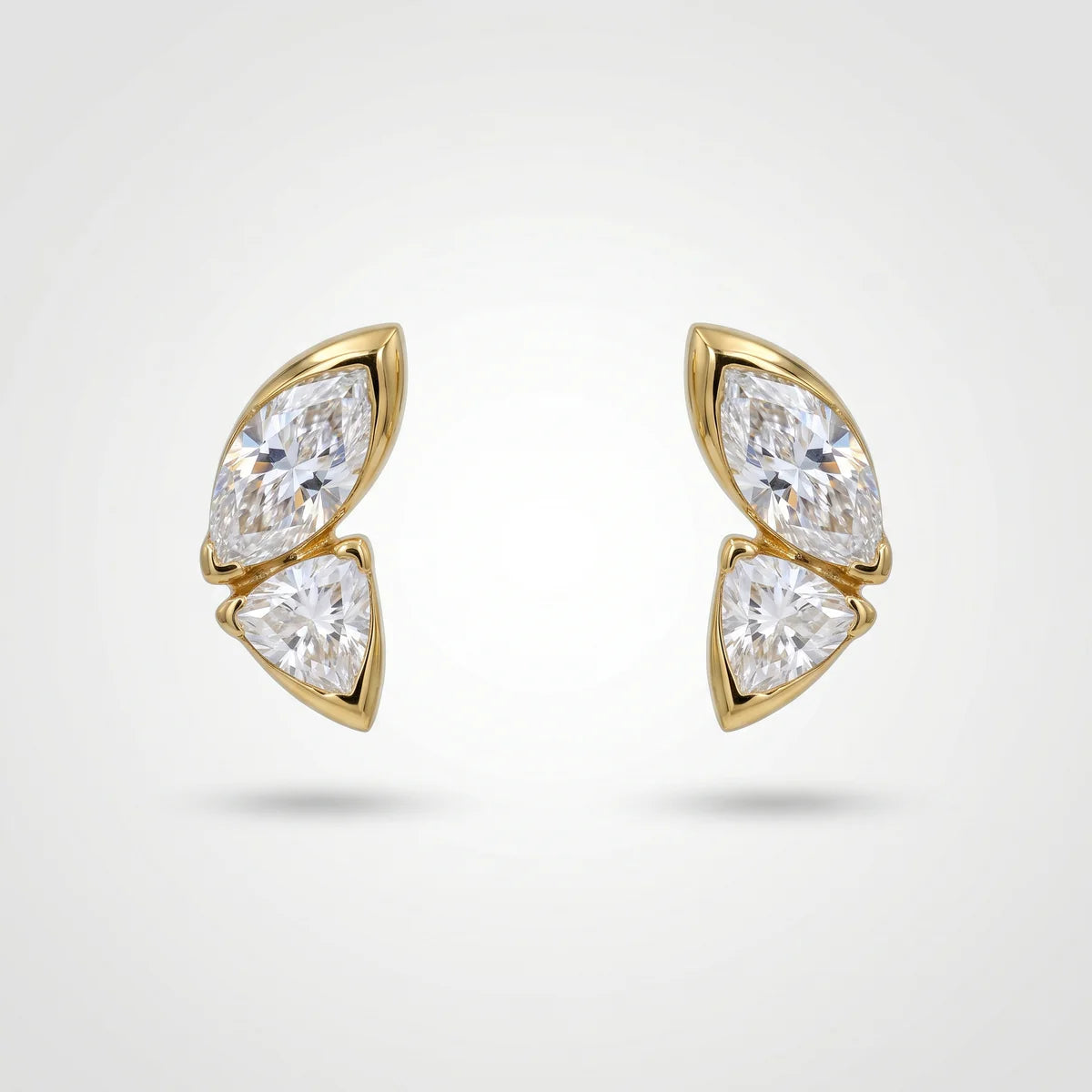 Marquise & Pear Cut Diamond Stud Earrings for Women 925 Sterling Silver