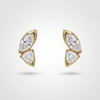 Marquise & Pear Cut Diamond Stud Earrings for Women 925 Sterling Silver