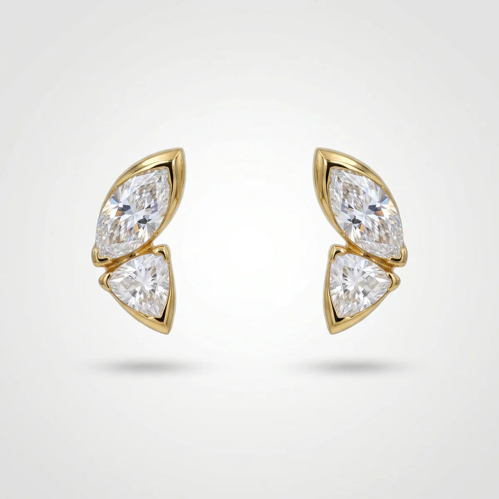 Marquise & Pear Cut Diamond Stud Earrings for Women 925 Sterling Silver
