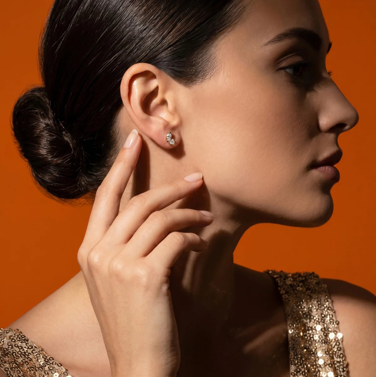 Marquise & Pear Cut Diamond Stud Earrings for Women 925 Sterling Silver
