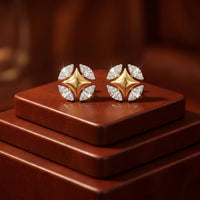 Marquise Diamond Starburst Stud Earrings in 925 Sterling Silver