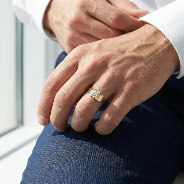 Aurelius Emerald-Cut Diamond Signet Ring