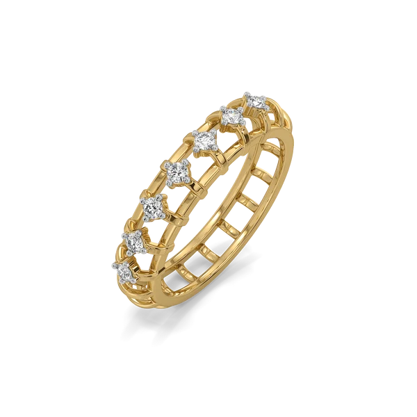 Lattice Bloom Diamond Ring
