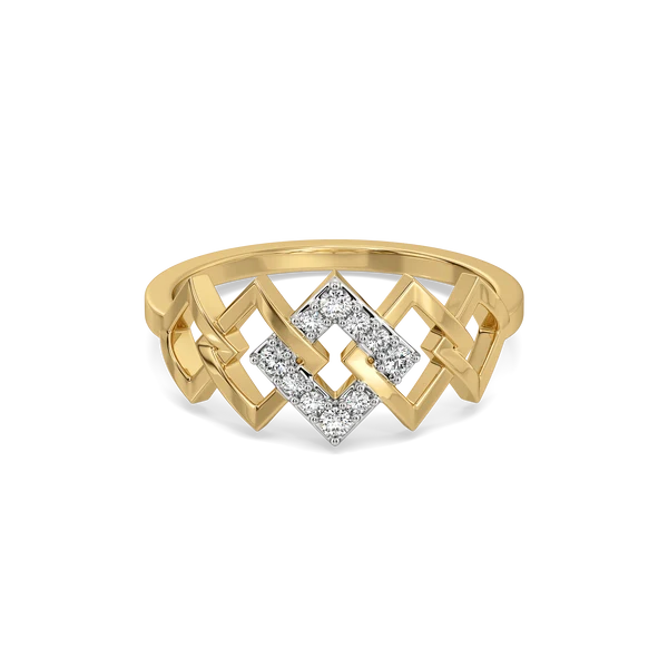 Interlocking Diamond Link Ring