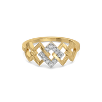 Interlocking Diamond Link Ring