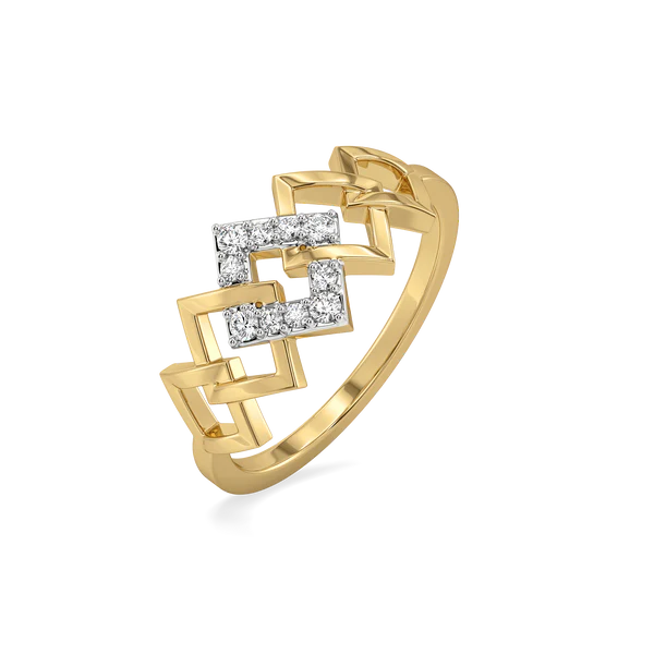 Interlocking Diamond Link Ring
