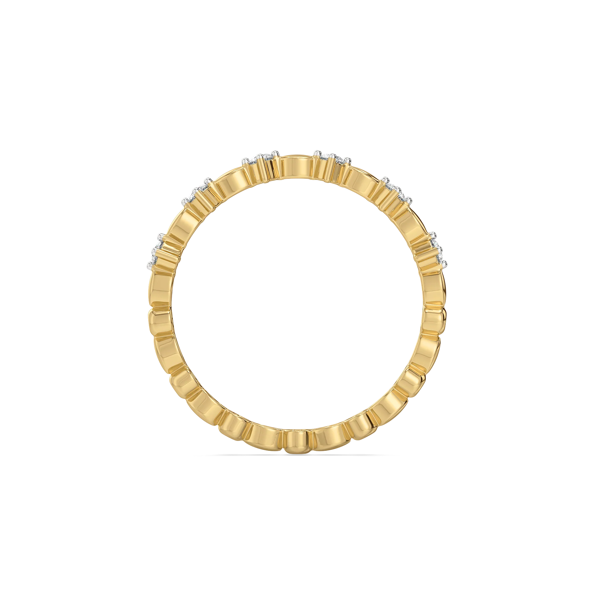 Twist-Link Diamond Station Ring