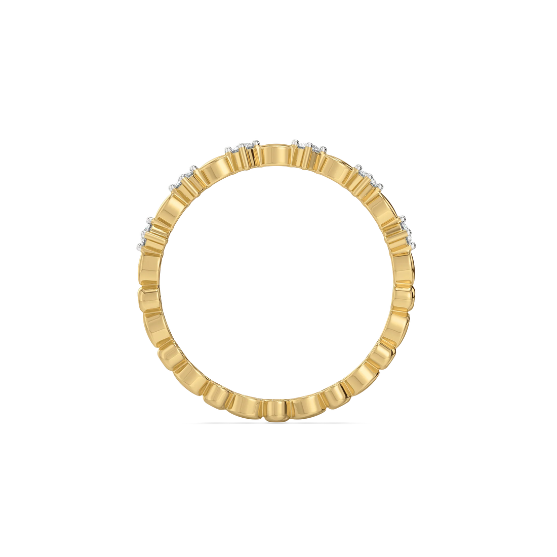 Twist-Link Diamond Station Ring