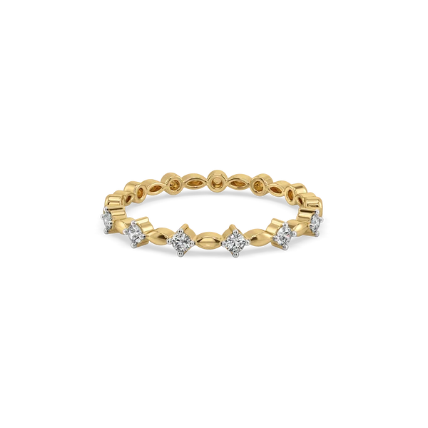 Twist-Link Diamond Station Ring