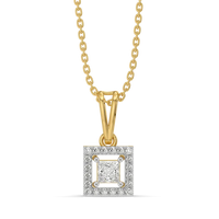 Regal Radiance Princess Diamond Pendant Necklace