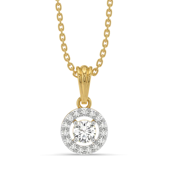 Celestia Halo Diamond Pendant Necklace