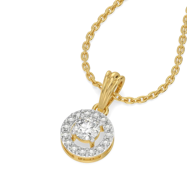 Celestia Halo Diamond Pendant Necklace