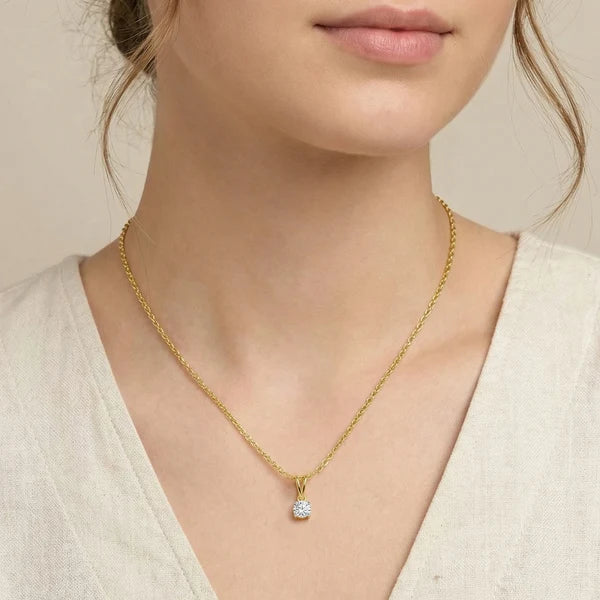 Aurelia Solitaire Diamond Pendant Necklace