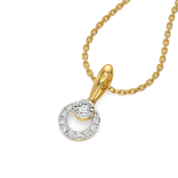 Celestia Halo Diamond Pendant Necklace