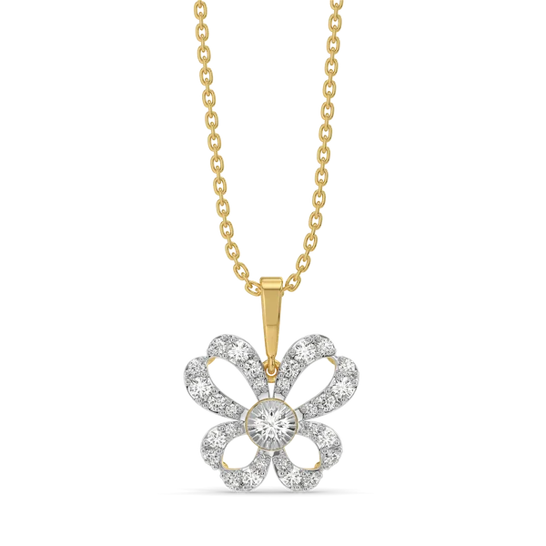 Celestia Floral Diamond Pendant Necklace