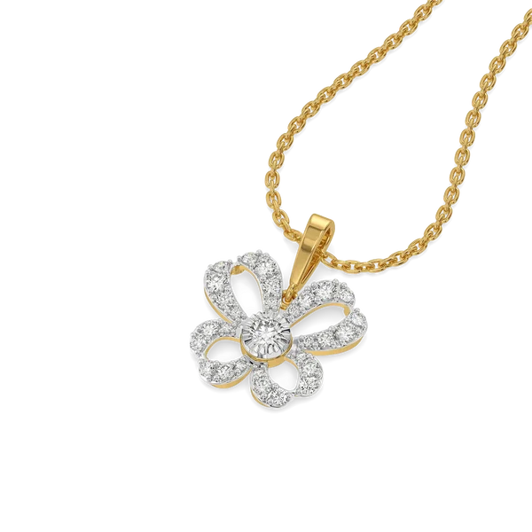 Celestia Floral Diamond Pendant Necklace