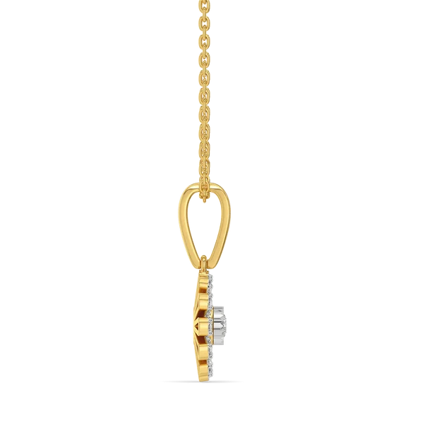 Celestia Floral Halo Diamond Pendant Necklace