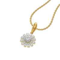 Celestia Floral Halo Diamond Pendant Necklace