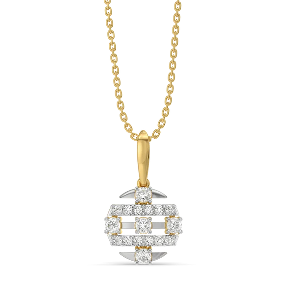 Celestia Geometric Diamond Pendant Necklace