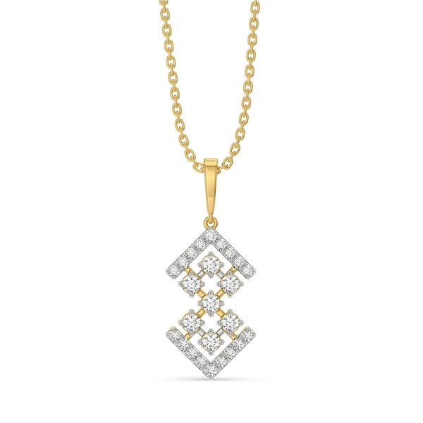 Celestia Geometric Diamond Pendant Necklace