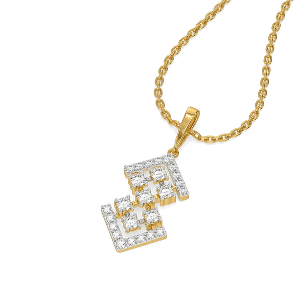 Celestia Geometric Diamond Pendant Necklace